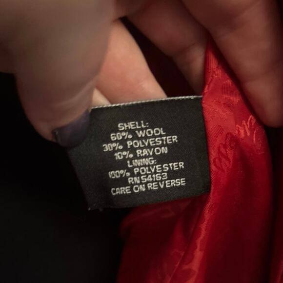 Guess Red Wool Blend Tiered Fit and Flare Pea Coat Women’s Size XL - Picture 7 of 8